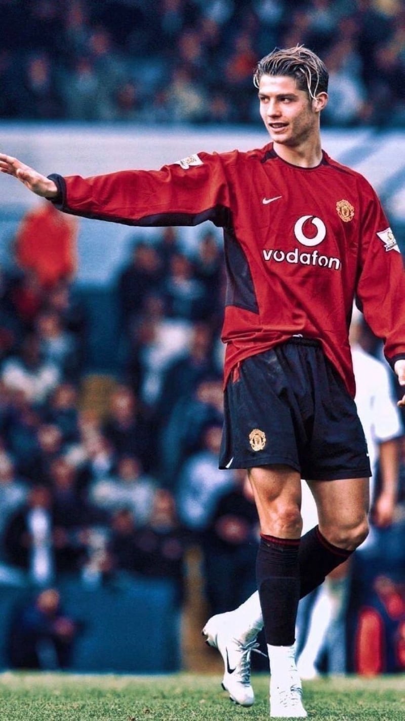 Cristiano Ronaldo en sus inicios con el Manchester United.