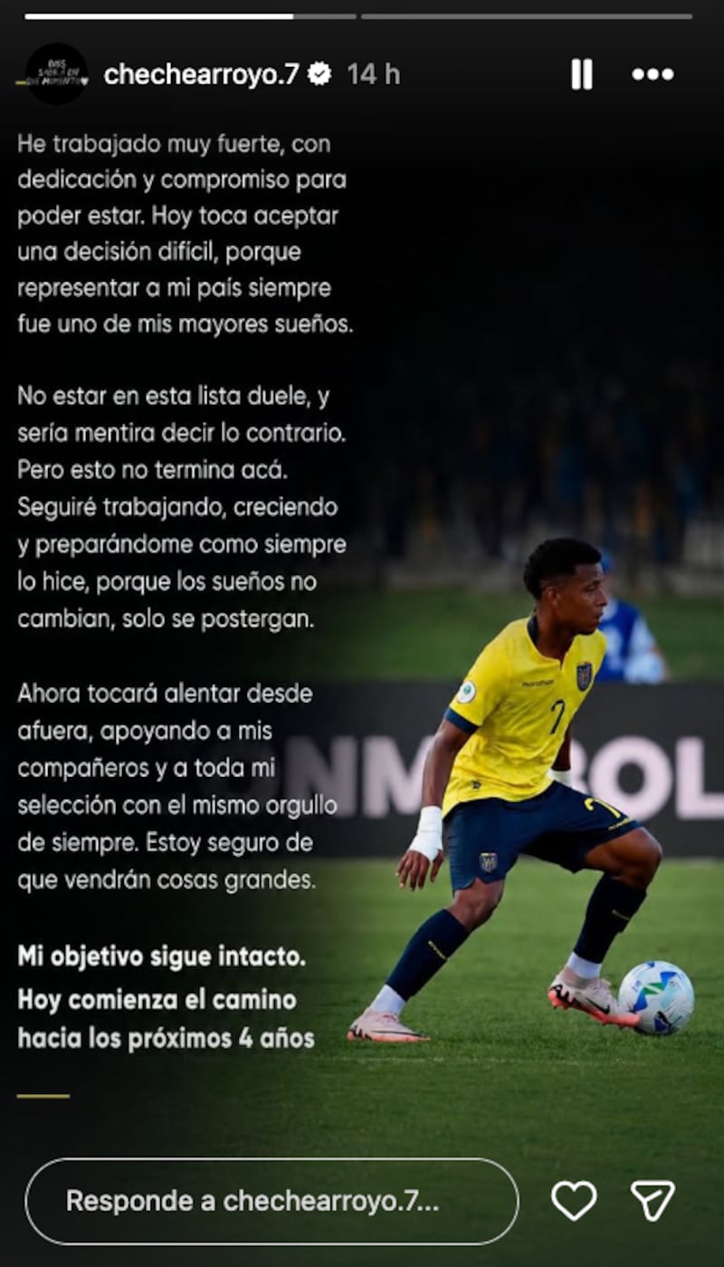Cheché Arroyo reaccionó tras quedar fuera de la lista de Beccacece rumbo al Mundial