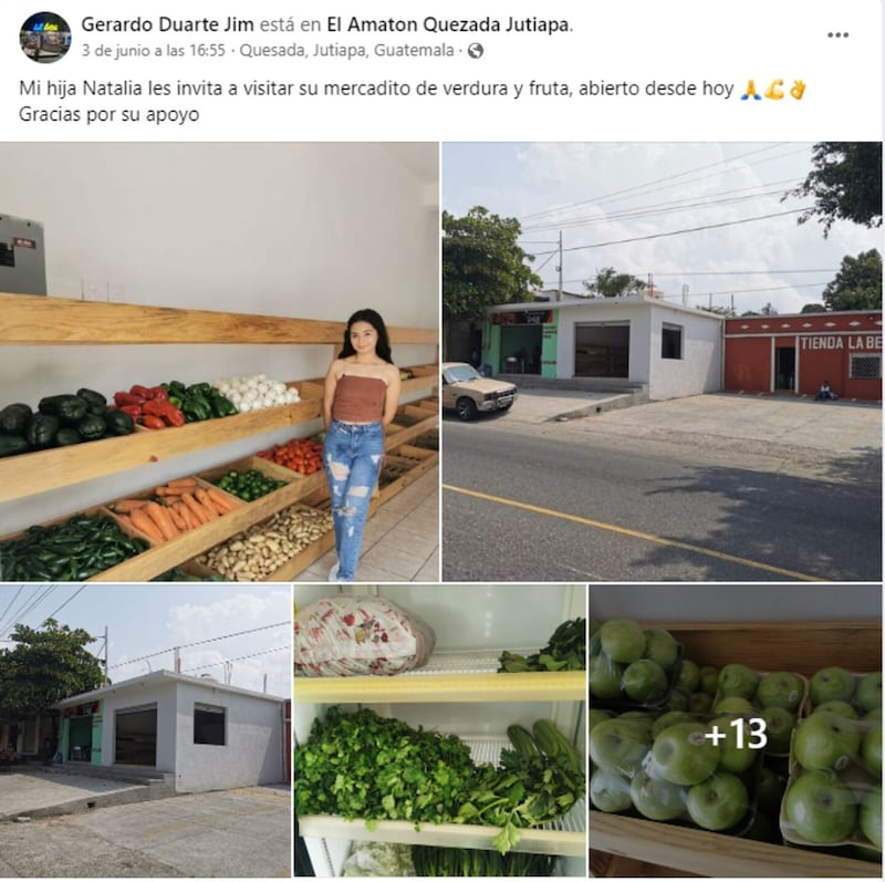 Natalia celebró sus XV años con su propio negocio de frutas y verduras.