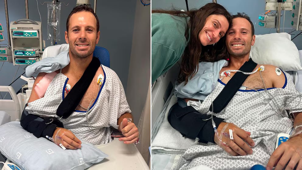El golfista, visiblemente recuperado pero aún en el hospital, recibió apoyo tras sufrir un extraño accidente en Sudáfrica