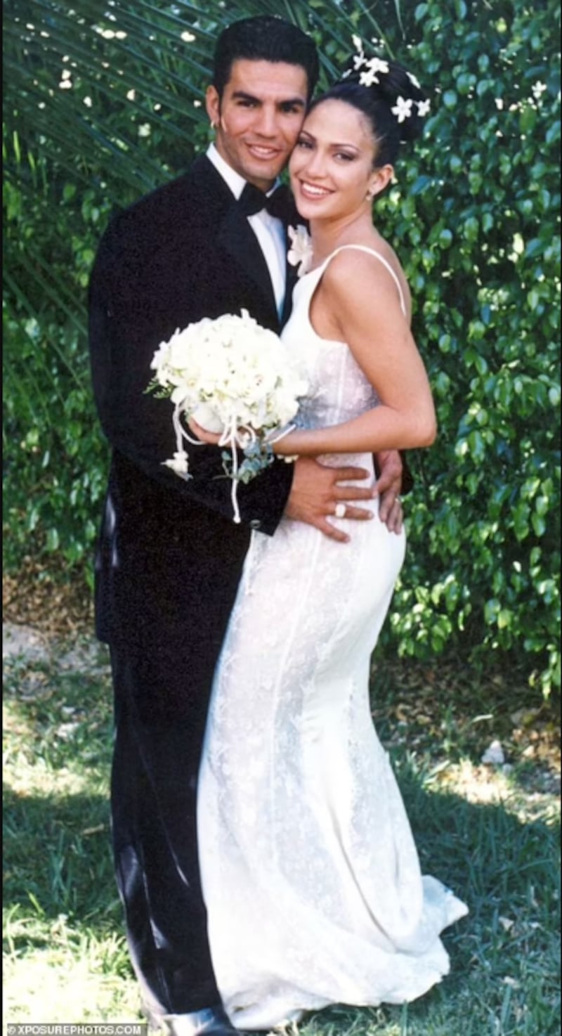 Jennifer Lopez y Ojani Noa en su matrimonio