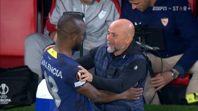 Enner Valencia y Jorge Sampaoli se reencontraron en la Europa League