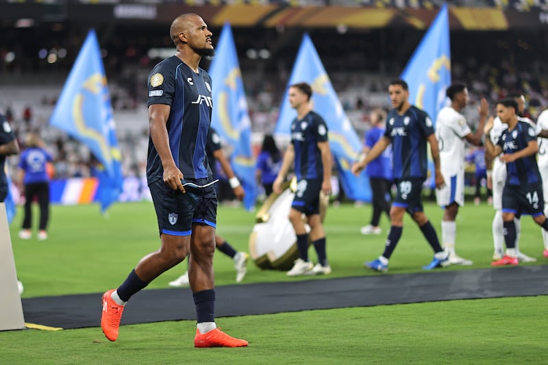 AMDEP7443. NASHVILLE (ESTADOS UNIDOS), 26/06/2025.- Salomón Rondón de Pachuca reacciona este jueves, previo a un partido del Mundial de Clubes entre Al Hilal y Pachuca en el estadio Geodis Park en Nashville (Estados Unidos). EFE/ Juan Ignacio Roncoroni