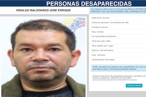 José Hidalgo tenía un disparo en la cabeza; nuevos detalles surgen tras el hallazgo de su cuerpo en Pifo, en Quito