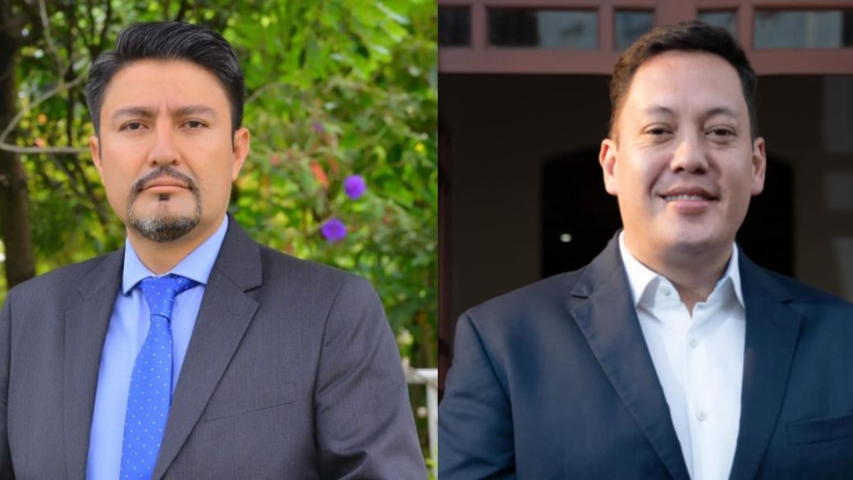 El juez Guillermo Ortega Caicedo, y el alcalde de Cuenca, Cristian Zamora.