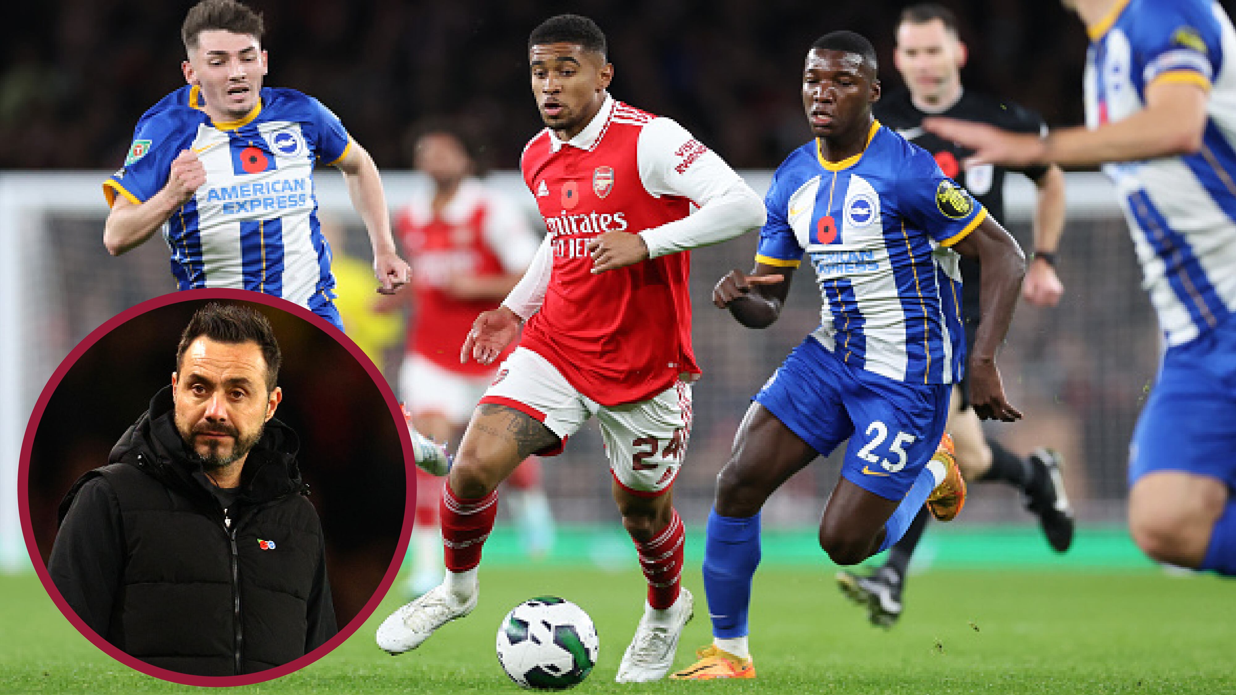 Moisés Caicedo en el partido entre Brighton vs Arsenal
