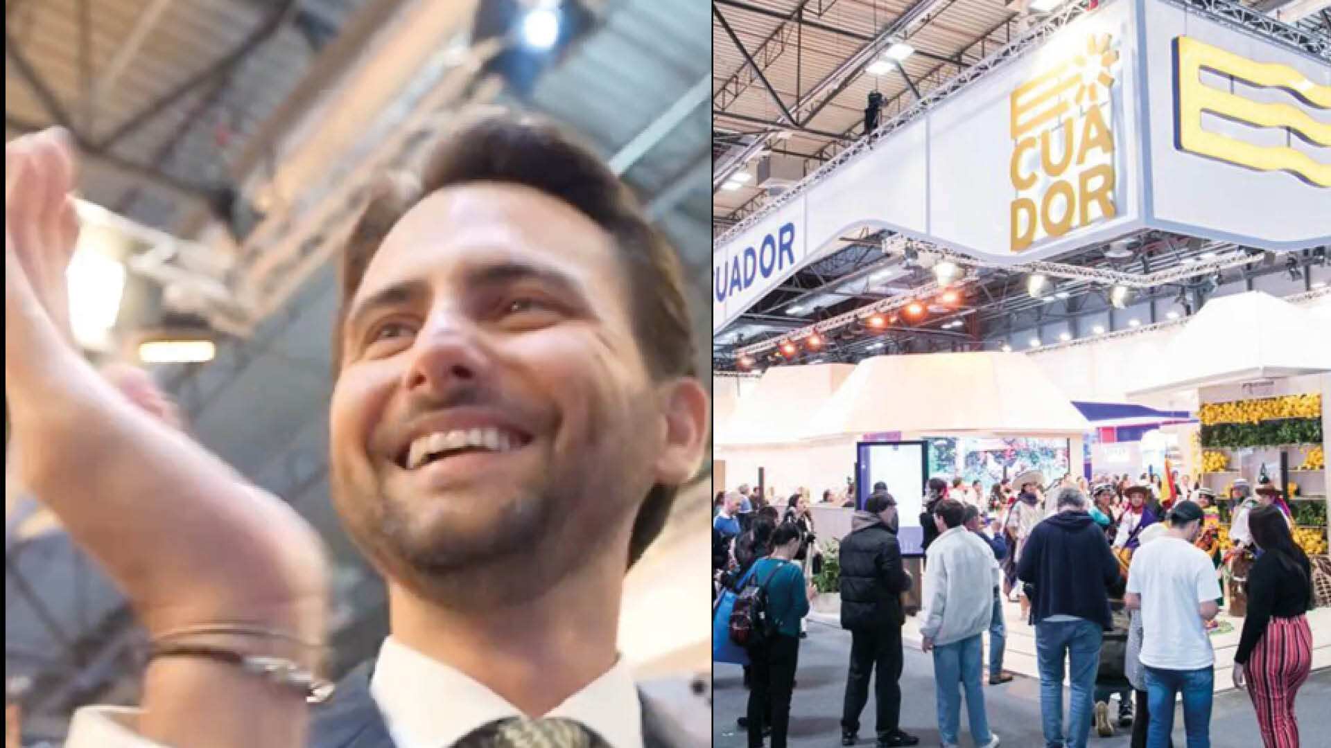 Las lágrimas de Niels Olsen cuando Ecuador ganó el premio como mejor stand en la Fitur 2024
