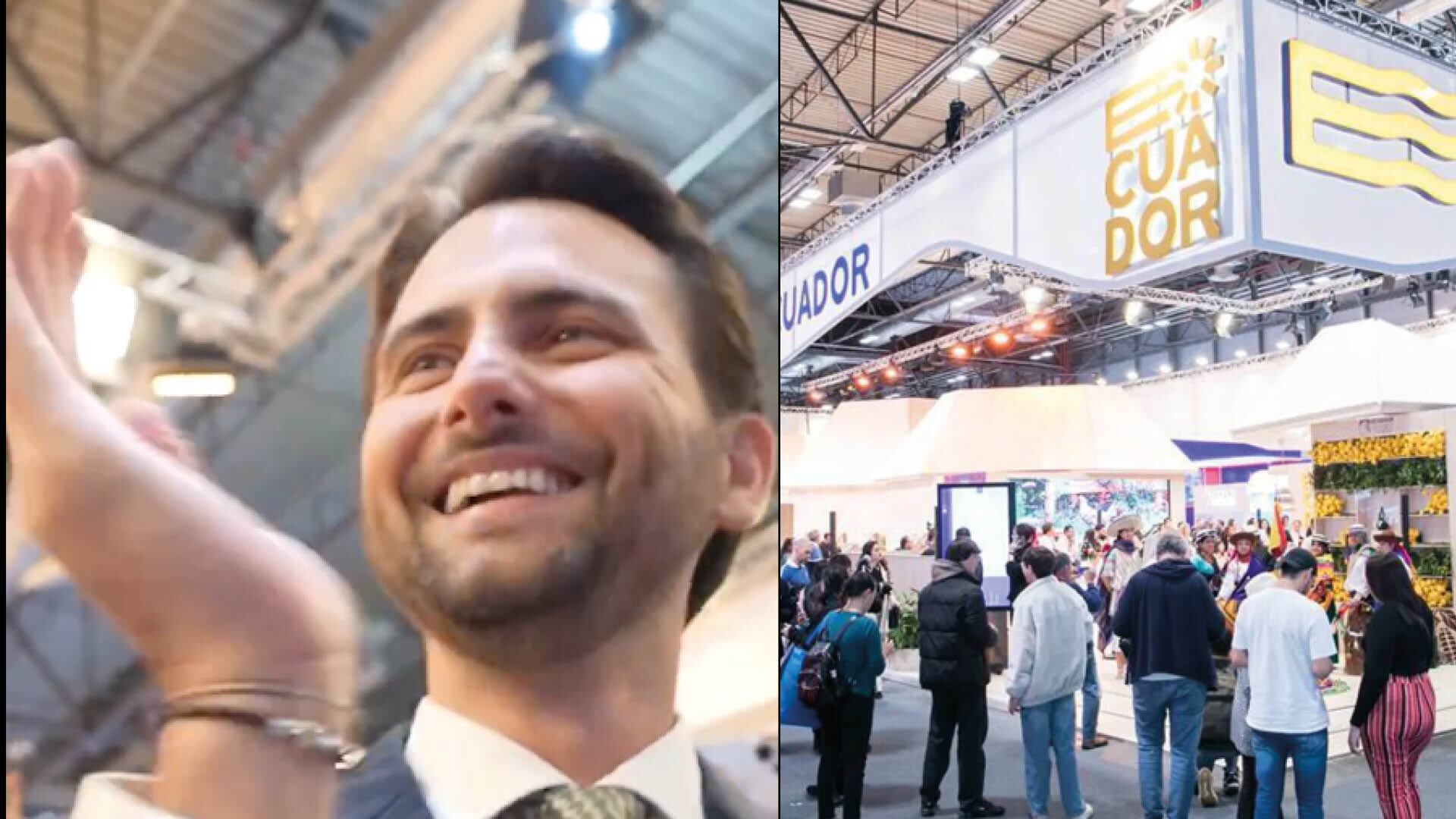 Las lágrimas de Niels Olsen cuando Ecuador ganó el premio como mejor stand en la Fitur 2024