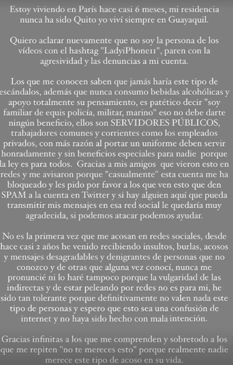 Ella aclaró que no es la primera vez que recibe 'hate' en redes