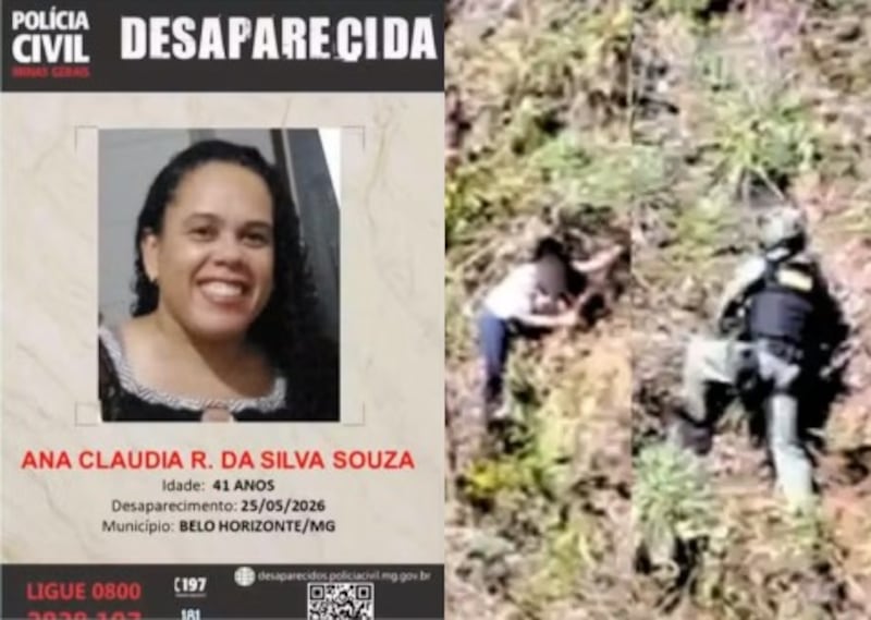 Ana Cláudia fue encontrada con vida en un acantilado de la Serra do Rola Moça, en Brasil.