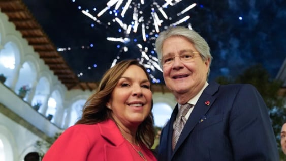 Guillermo Lasso y su esposa María de Lourdes Alcívar