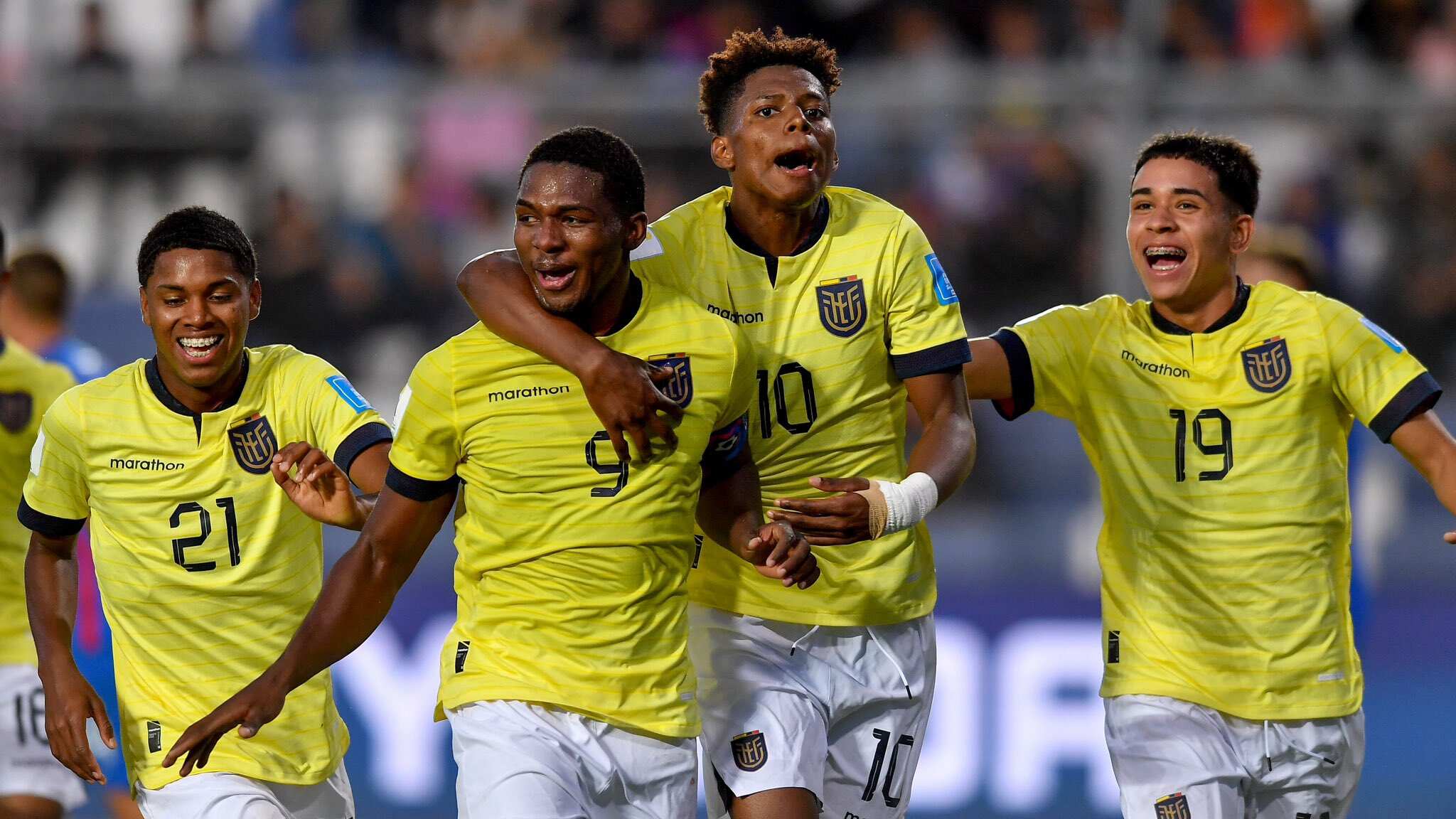 Justin Cuero festeja su gol en el Mundial Sub 20