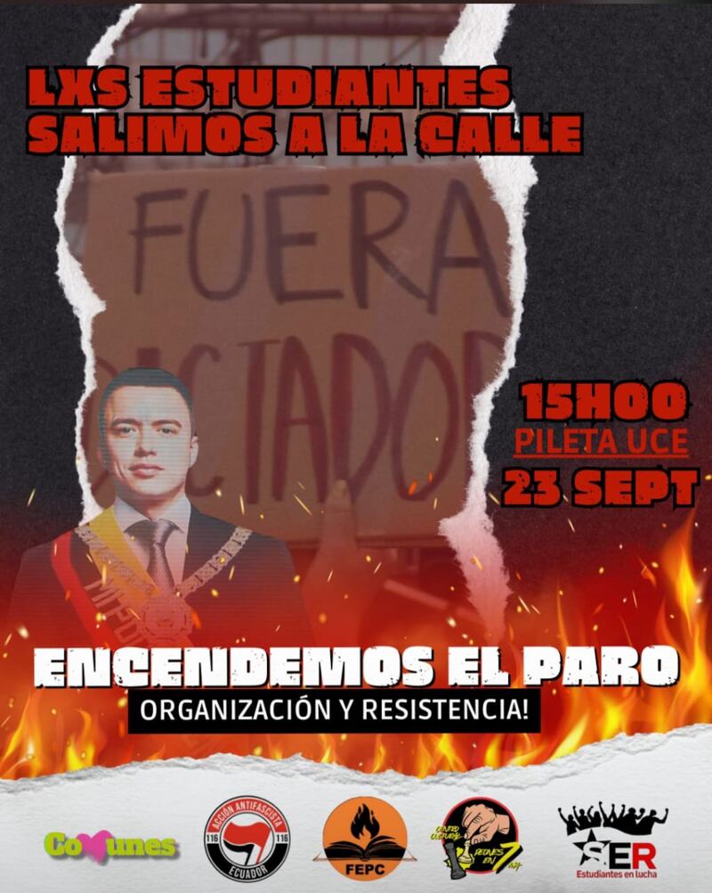 Universidad Central del Ecuador convoca a movilizaciones este martes 23 de septiembre en Quito