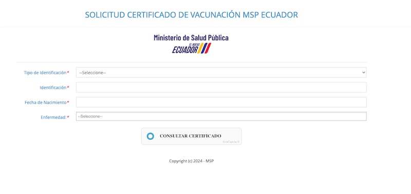 certificado de vacunación