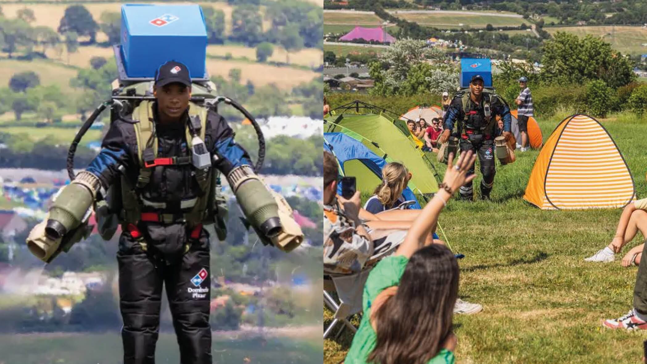 Así reparten pizza por jetpack en Europa, ¿podría llegar este invento a Ecuador?