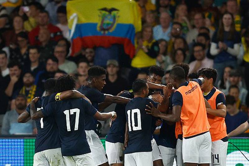Festejo de gol de Ecuador ante Australia