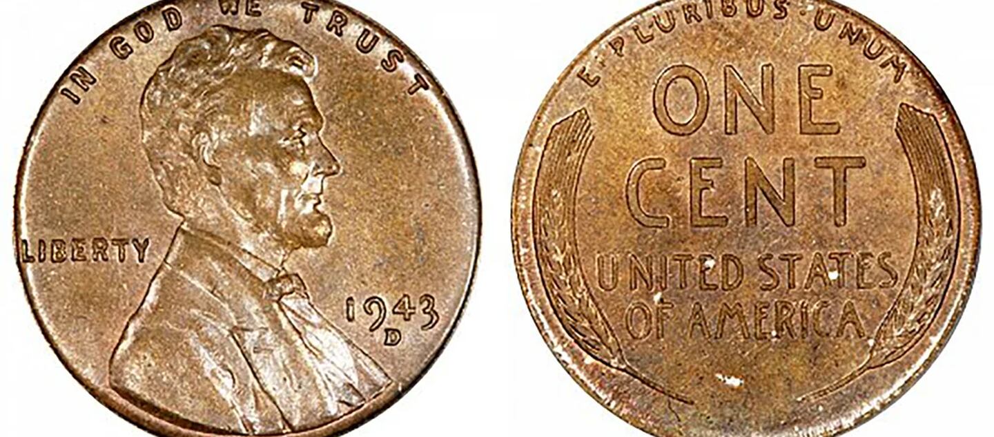 La moneda de un centavo de 1943 puede llegar a costar hasta un millón de dólares.