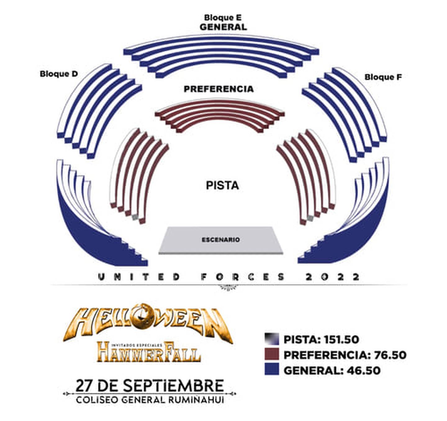 Localidades del concierto de Helloween en Quito