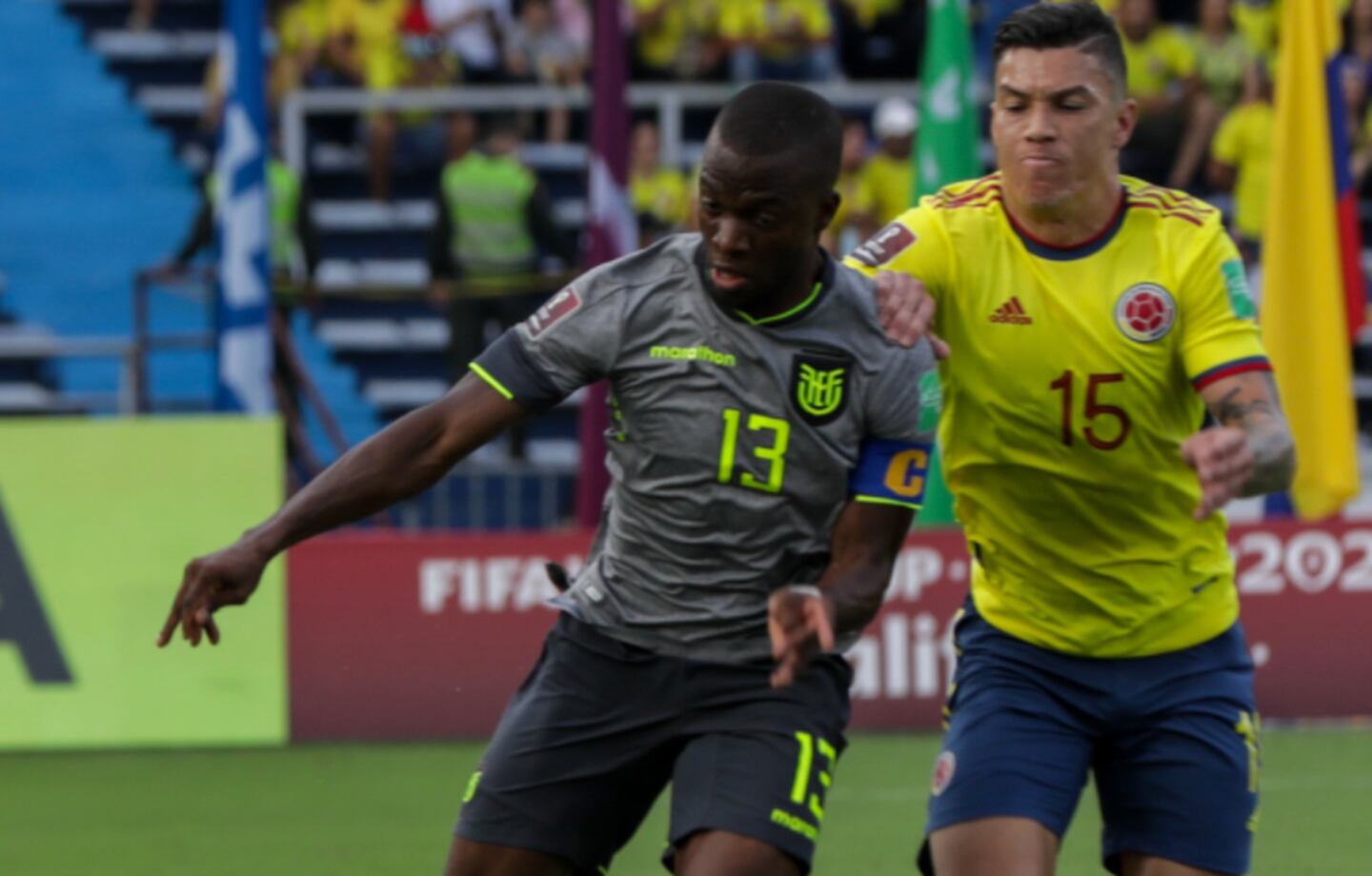 Ecuador en su partido ante Colombia en Barranquilla